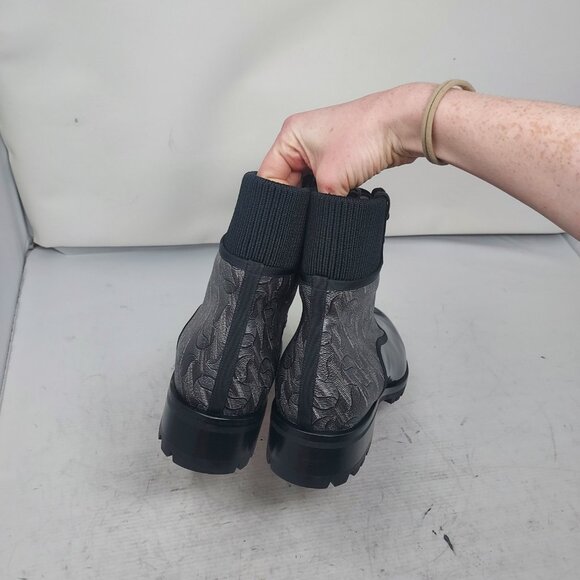 Christian Louboutin Black CL Logo Lace Up Boot - Picture 10 of 10